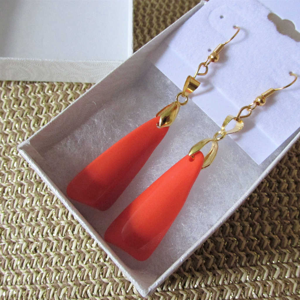 18k Gold Plated Abstract Coral Earrings 14$